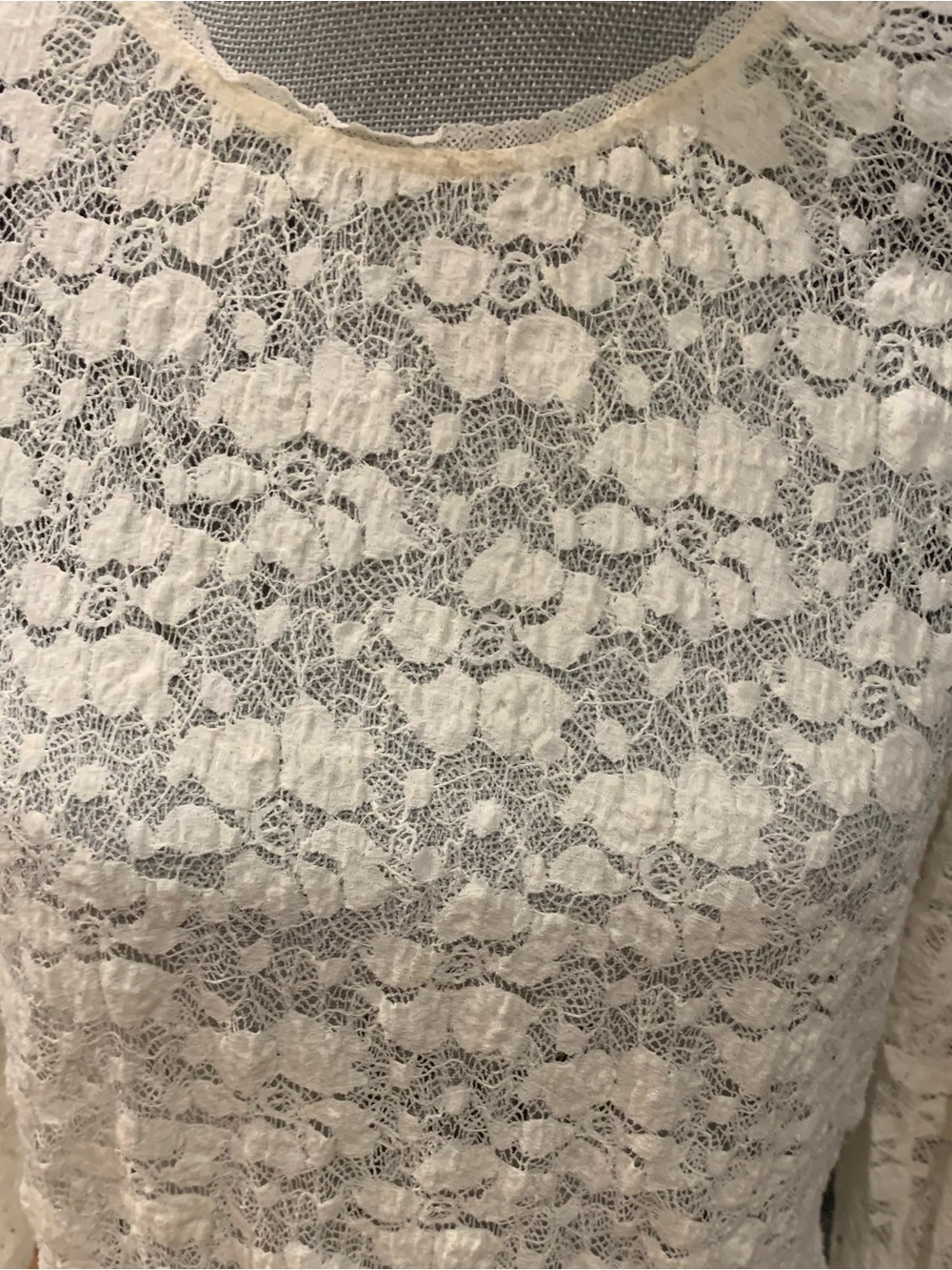 Zara Cream Floral Lace Top